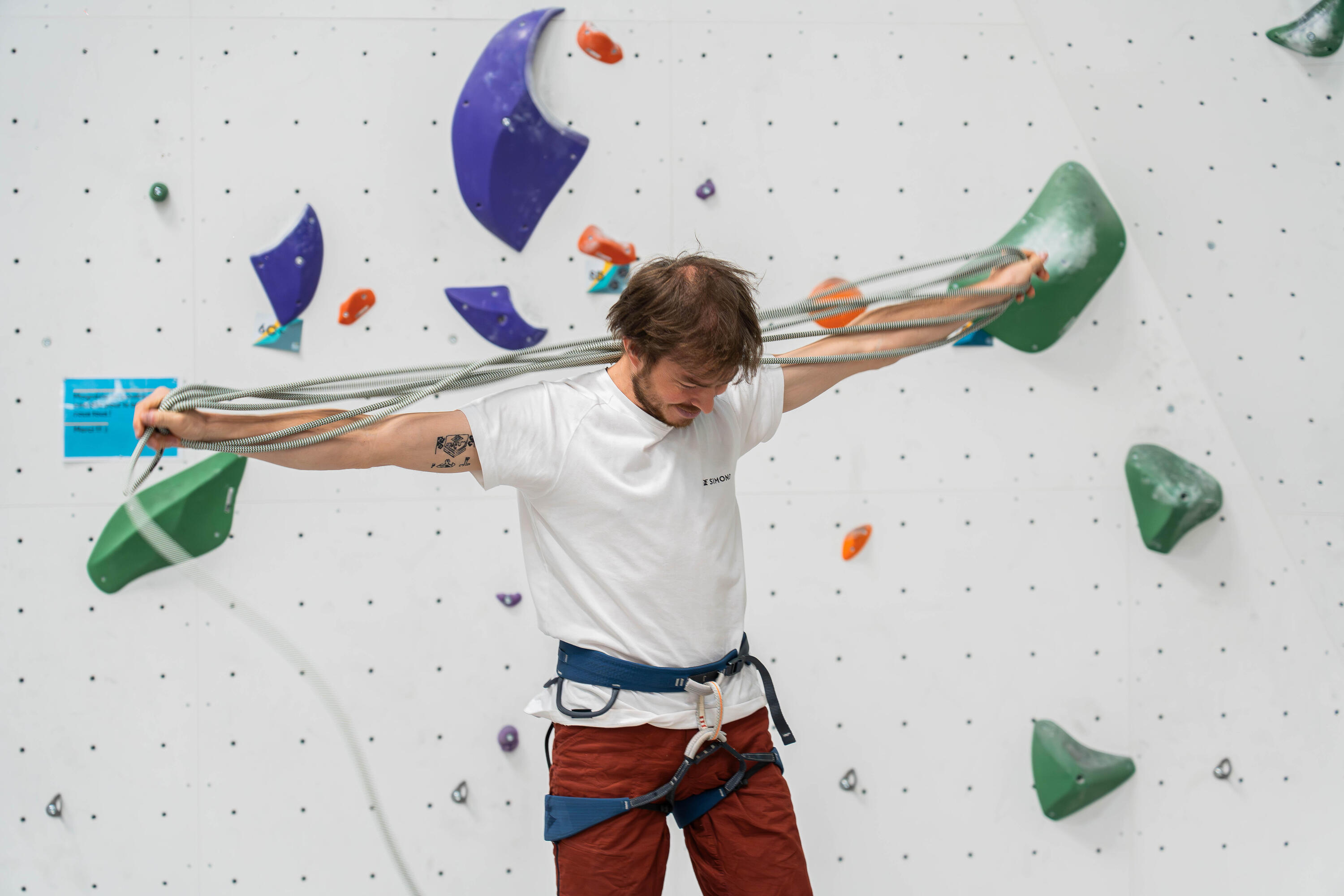 Corde d'escalade 10 mm x 45 m - klimb gym vert pour les clubs et collectivités | Decathlon Pro
