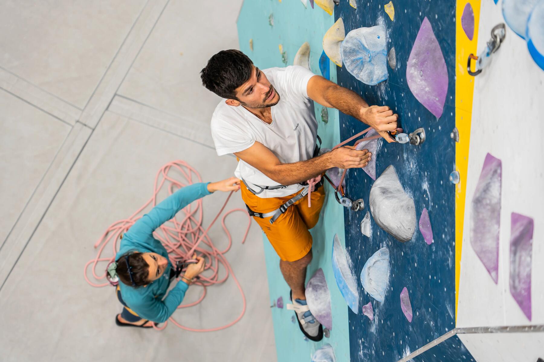 woman  indoor climbing