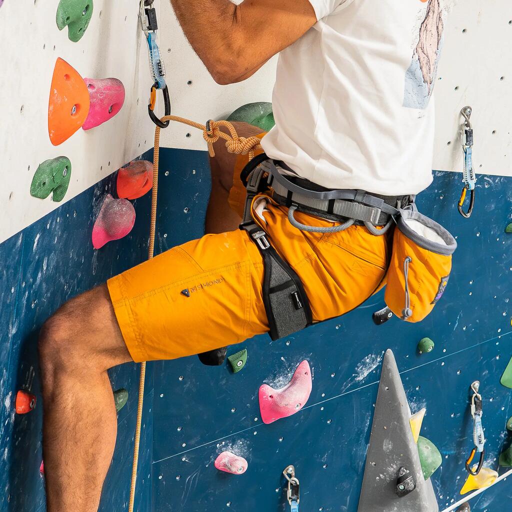 Sedací úväzok Klimb na lezenie a horolezectvo okrový