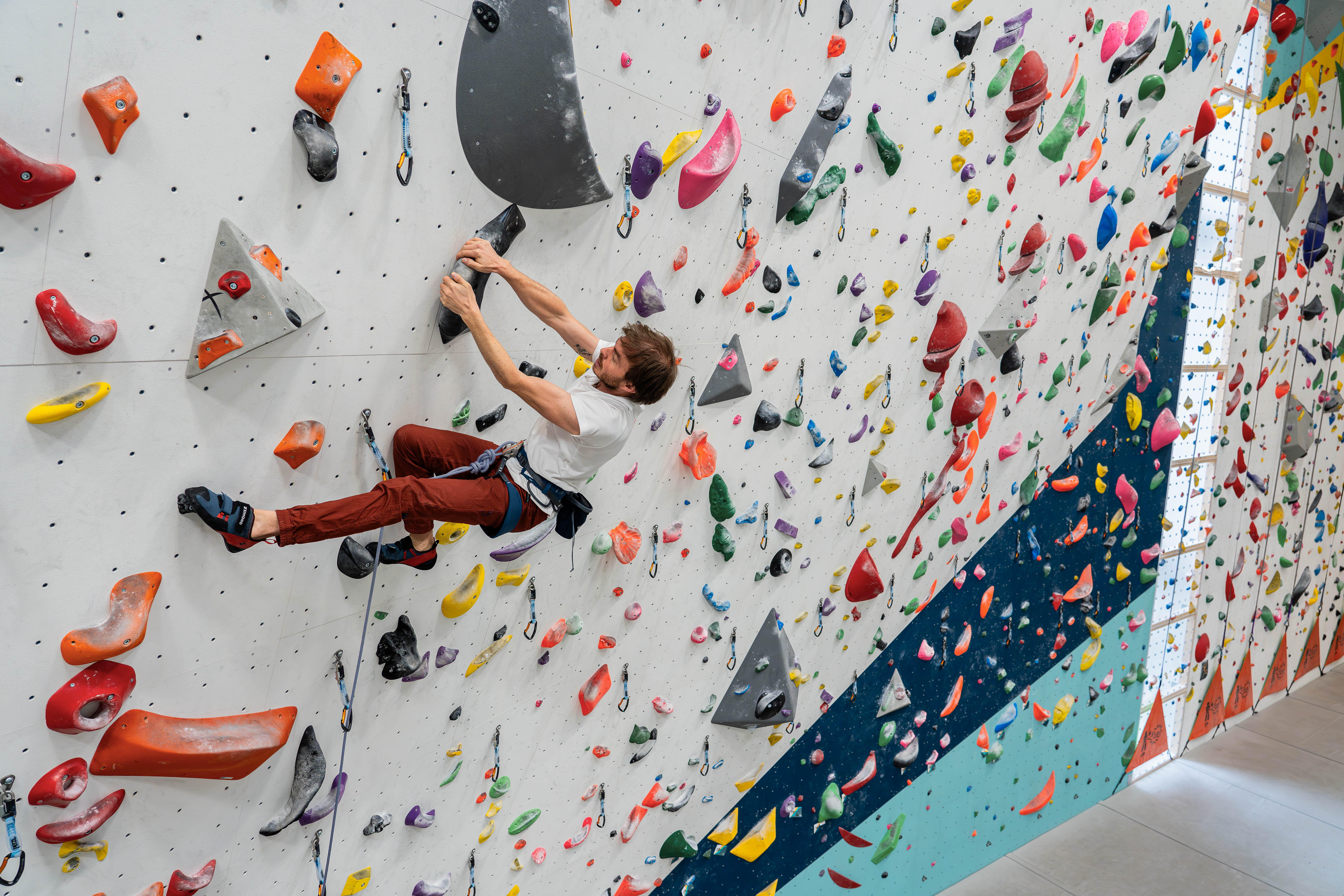 Men’s Climbing Pants - Organic Cotton Red - SIMOND