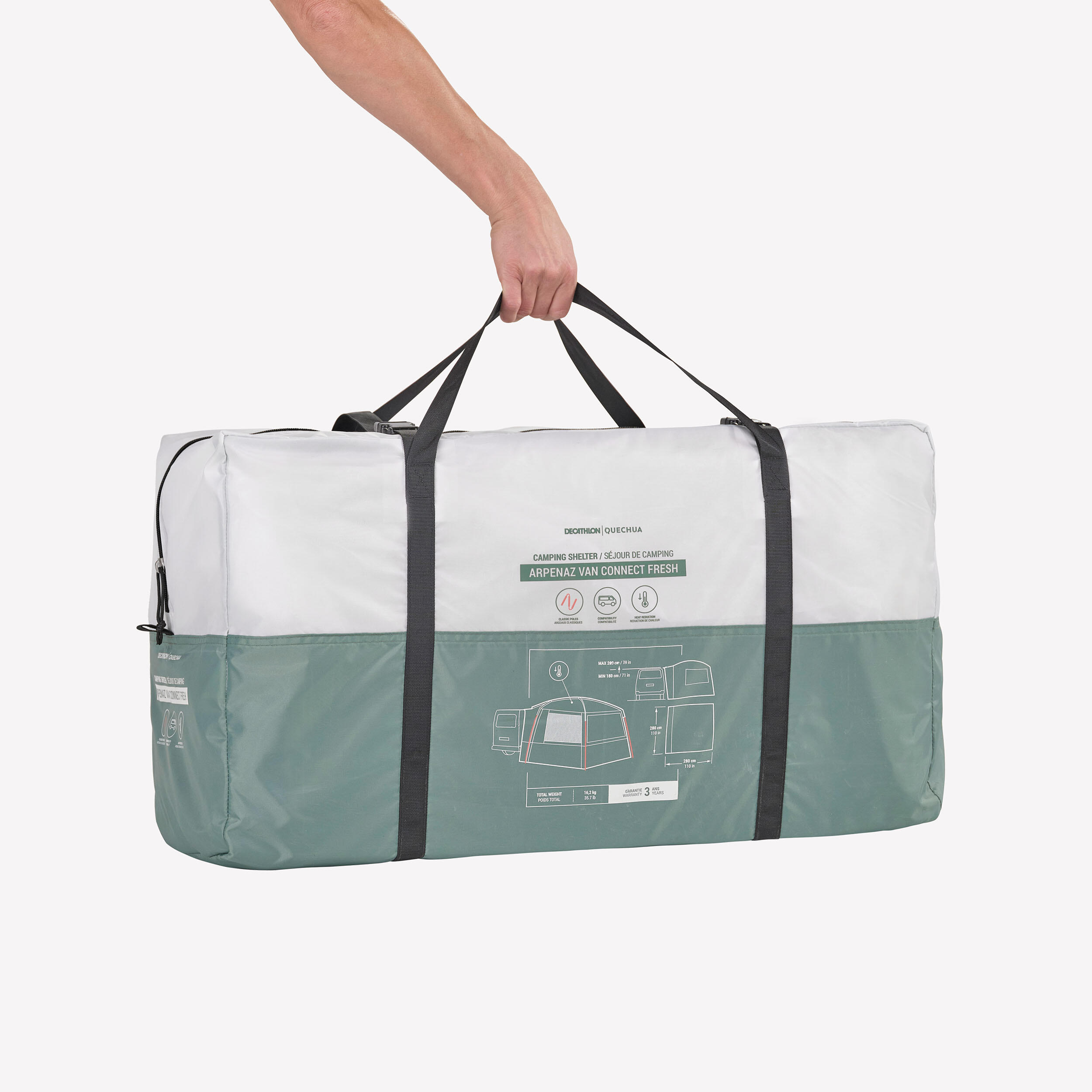 Vorzelt mit Gestänge für Van und Transporter - Van Connect Arpenaz Fresh 6 Pers. 3/16