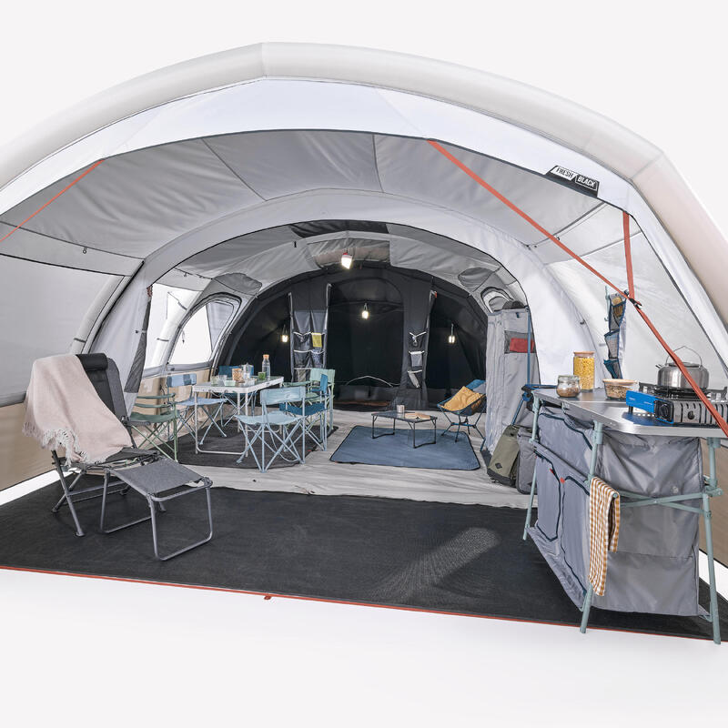 Cort de camping gonflabil 6 persoane 3 camere, Fresh&Black, Air Seconds 6.3 XXL