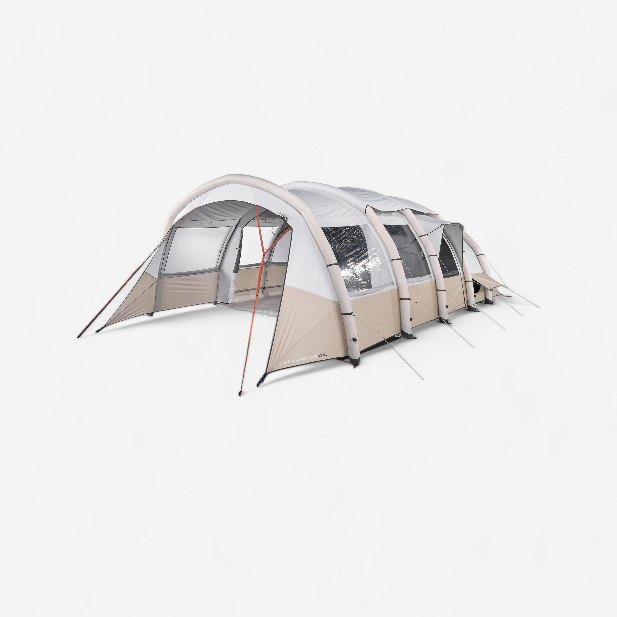 QUECHUA Opblaasbare tent voor 6 personen Air Seconds 6.3 XXL F&B 3 slaapruimtes