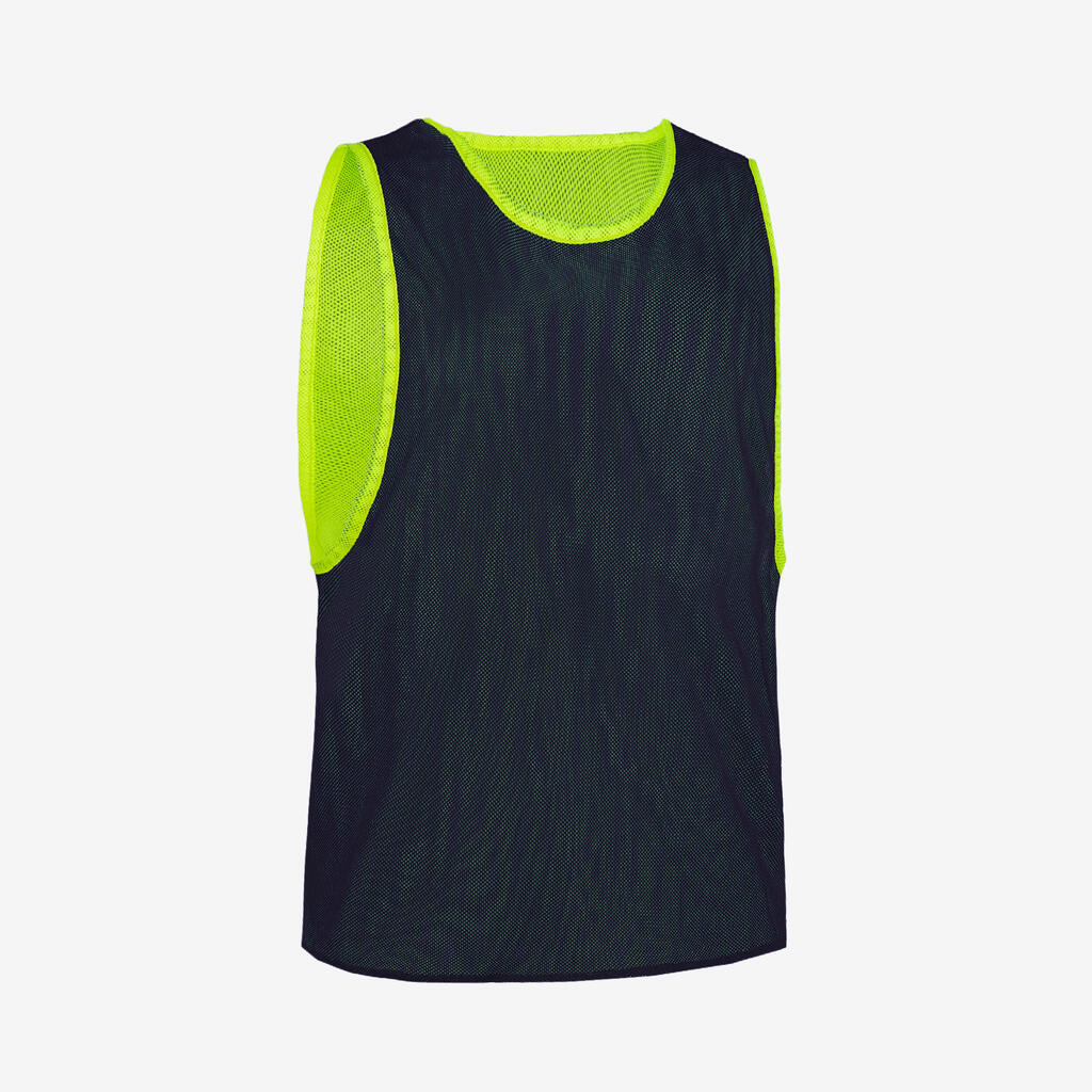 Chasuble adulte réversible jaune bleu