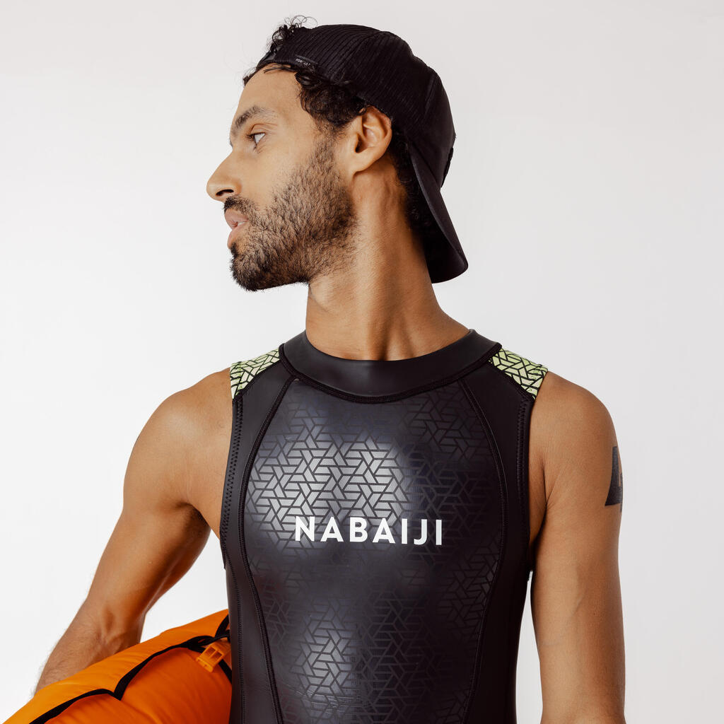 Open water swimming wetsuit - Men's Neoprene LongJohn - 2/2 mm - black/green