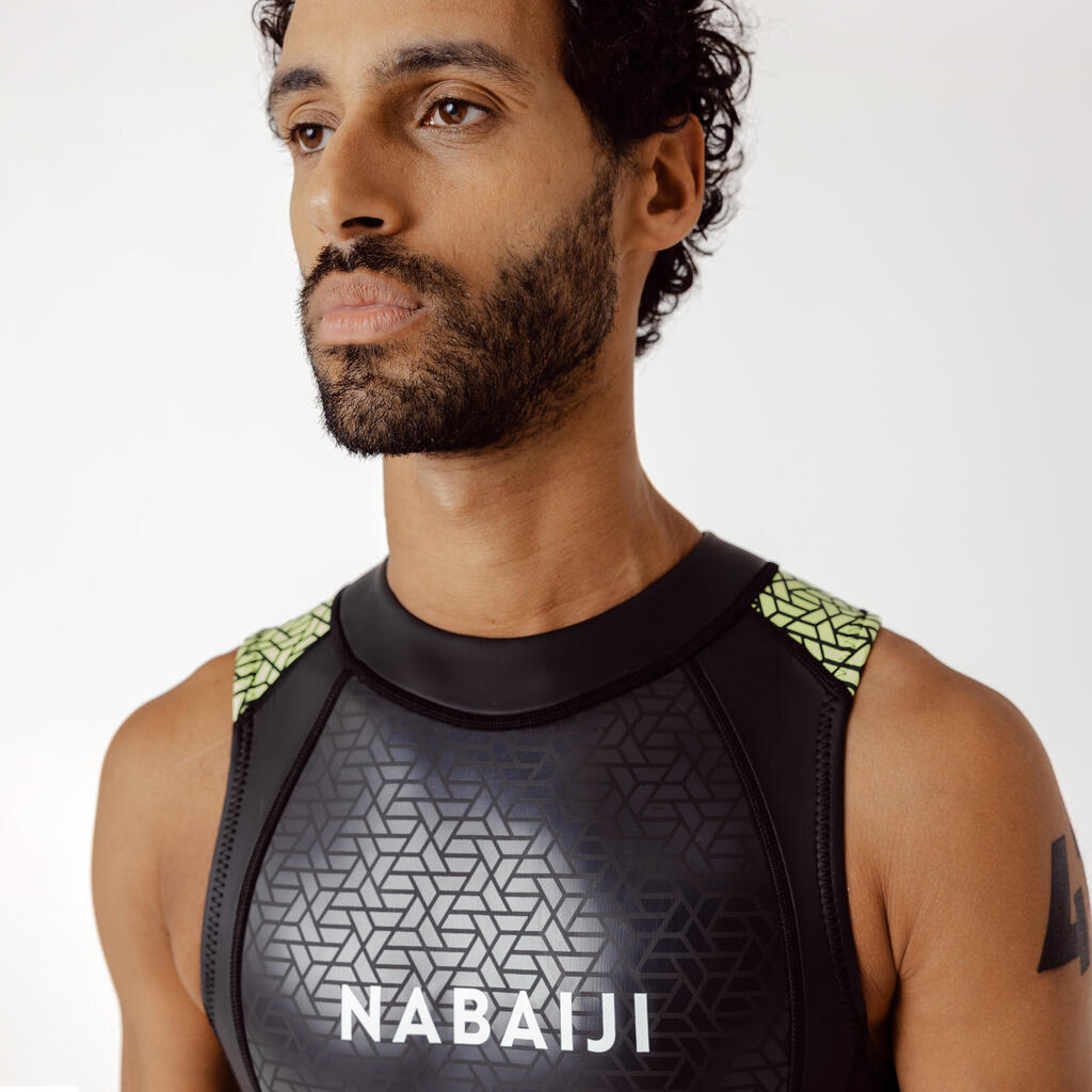 Open water swimming wetsuit - Men's Neoprene LongJohn - 2/2 mm - black/green