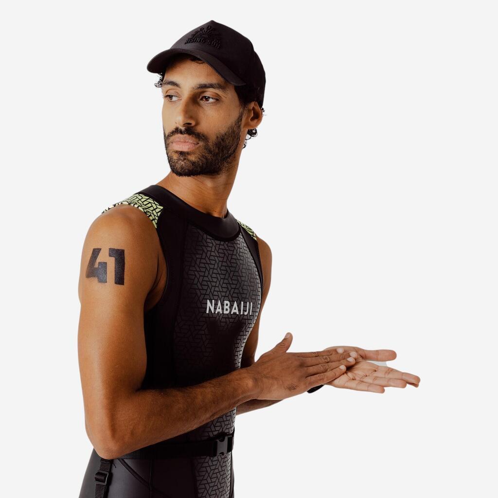 Open water swimming wetsuit - Men's Neoprene LongJohn - 2/2 mm - black/green