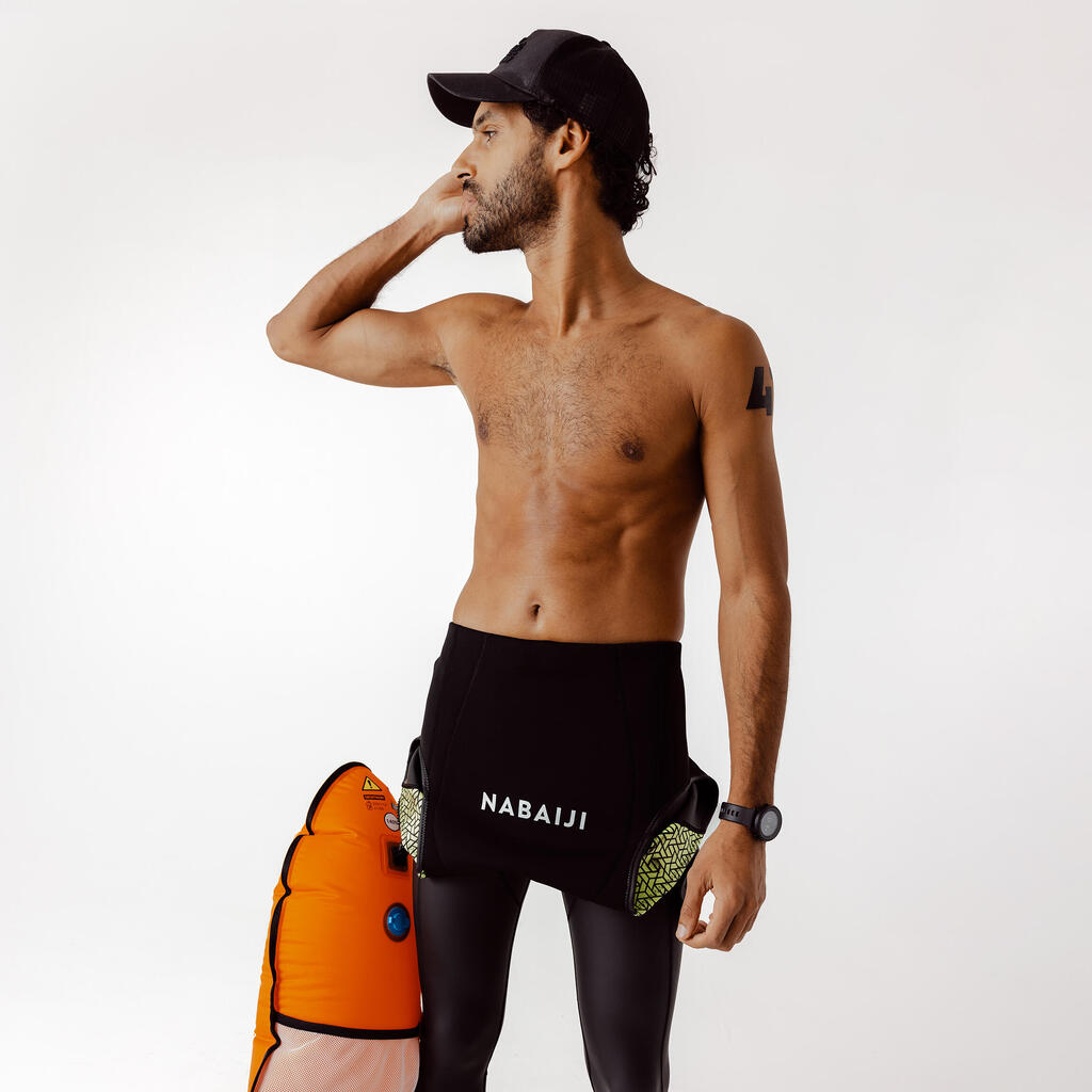 Open water swimming wetsuit - Men's Neoprene LongJohn - 2/2 mm - black/green