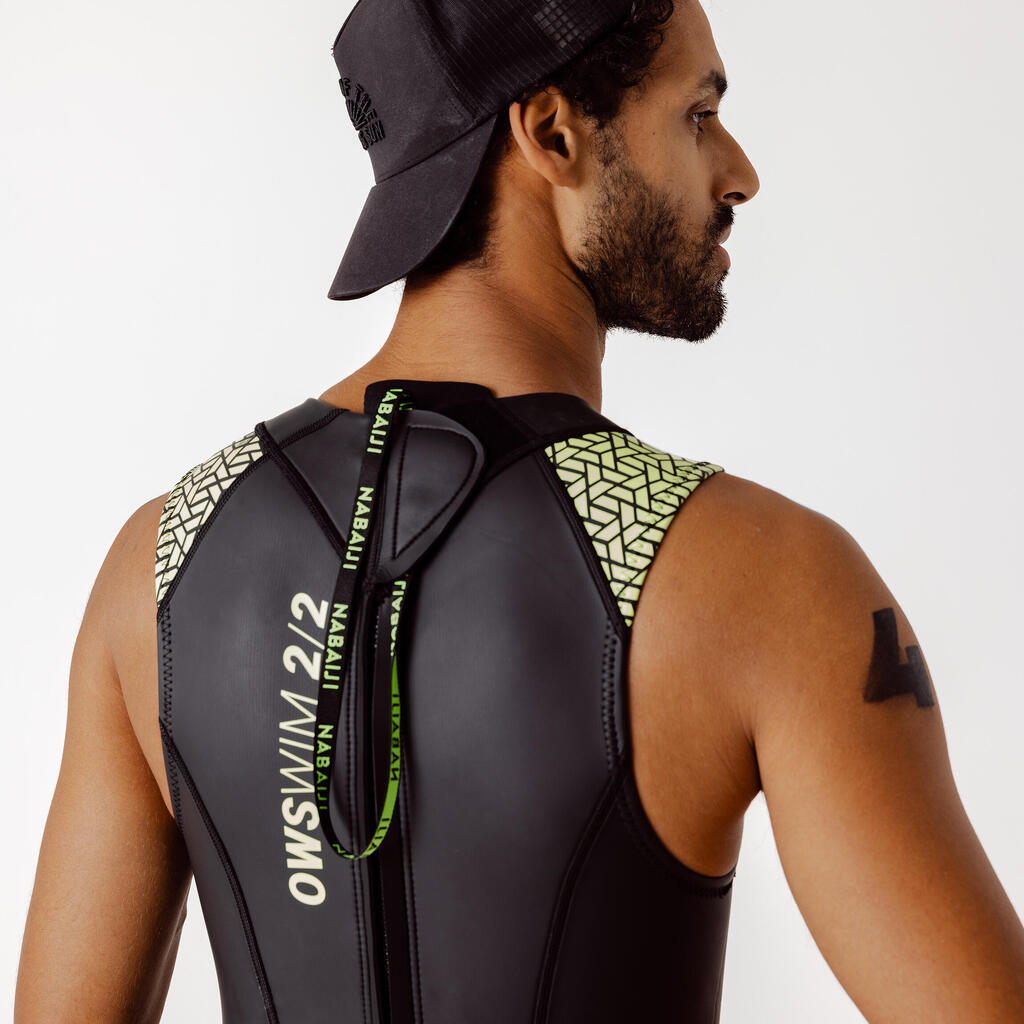 Schwimmanzug Neopren Herren Long John Freiwasserschwimmen - OWS 500 2/2 schwarz 