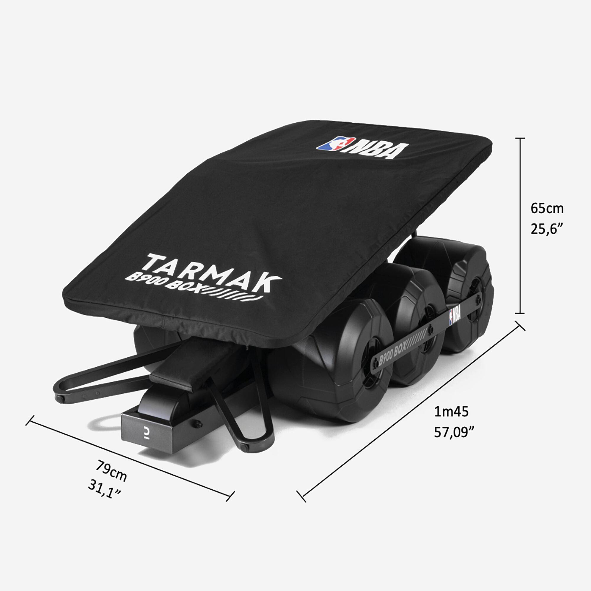 Adjustable (2.10m to 3.05m) Folding Basketball Hoop on Wheels B900 Box NBA -  5