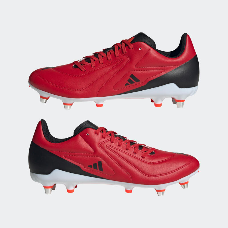 Scarpe rugby uomo ADIDAS RS 15 SG ibride nero-rosso