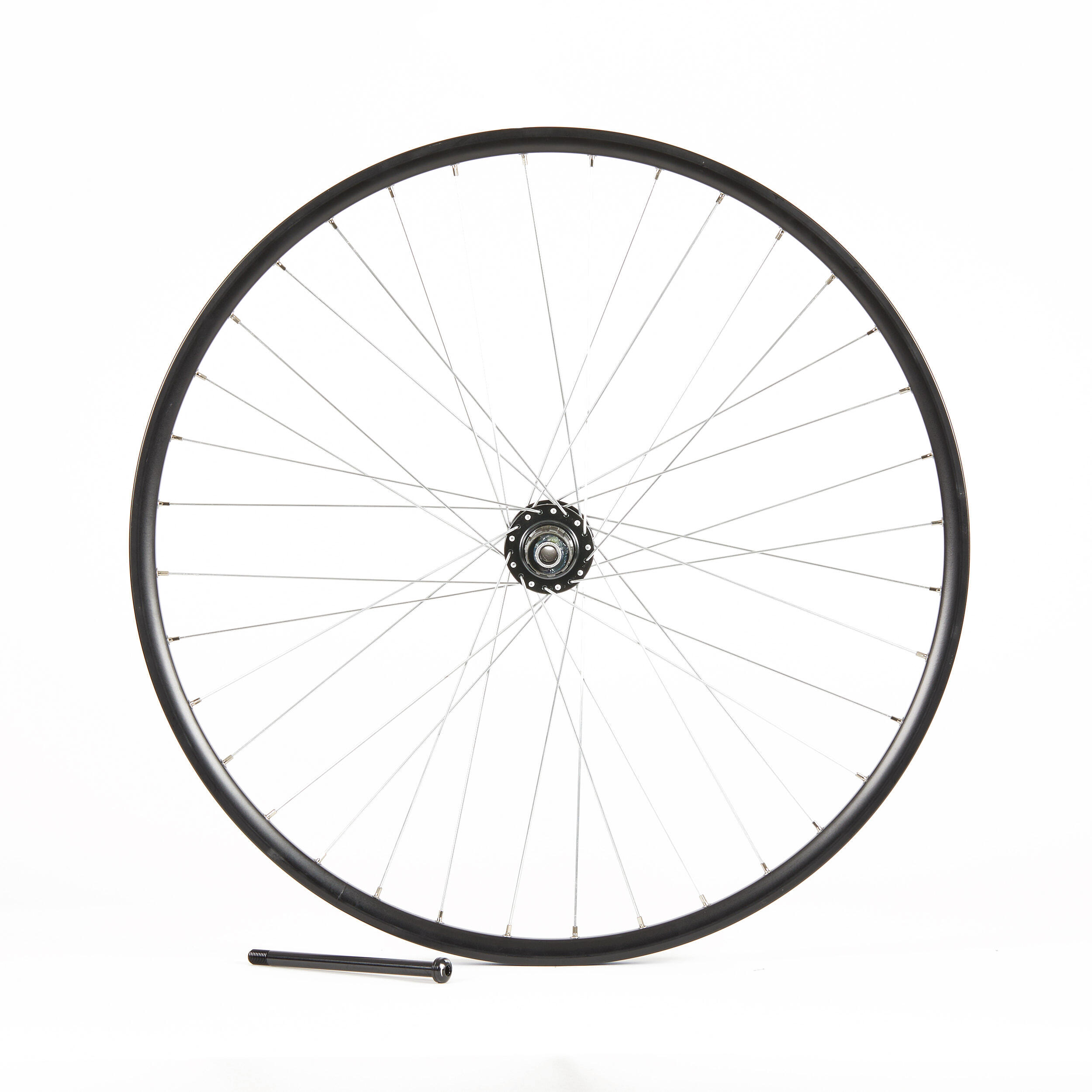 Koło trekkingowe Btwin 28"/19C tylne 2-kom. wzmocn. sztywna oś 142X12 do tarczy