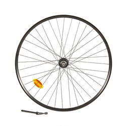 ROUE VTC 28" / ARRIERE / RENFORCEE / 36 RAYONS / 19C / AXE TRAVERSANT 142X12 QR