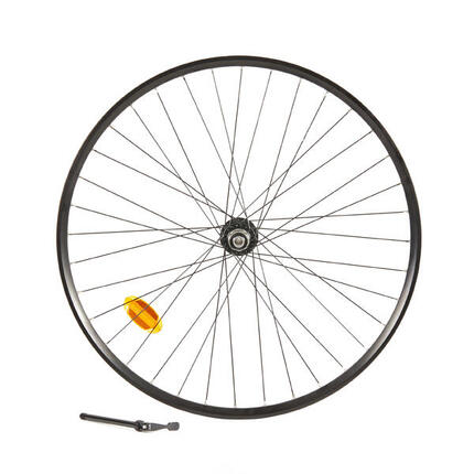 ROUE VTC 28" / ARRIERE / RENFORCEE / 36 RAYONS / 19C / AXE TRAVERSANT 142X12 QR