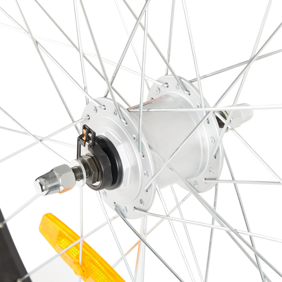 Koło do roweru trekkingowego Btwin 26" przednie z dynamo 1-komorowe V-brake QR thumbnail