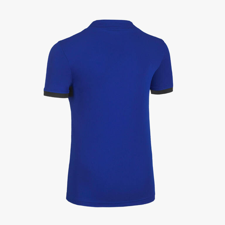 Kids' Short-Sleeved Rugby Shirt R100 - Blue