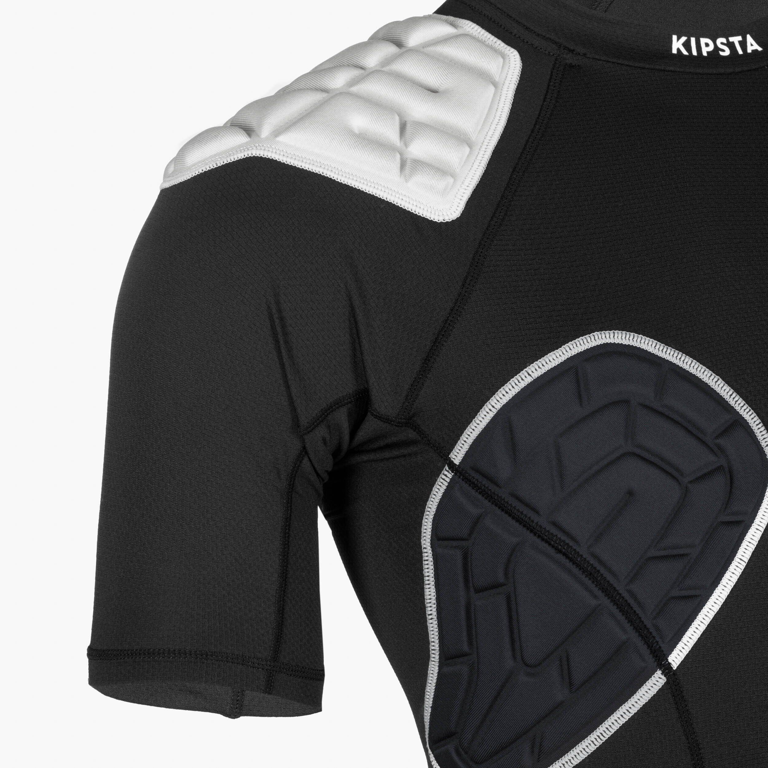 Women's Rugby Shoulder Pad R500 - Black/White -  2