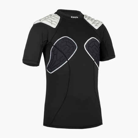 Štitnik za ramena za ragbi ženski R500 crno-bijeli