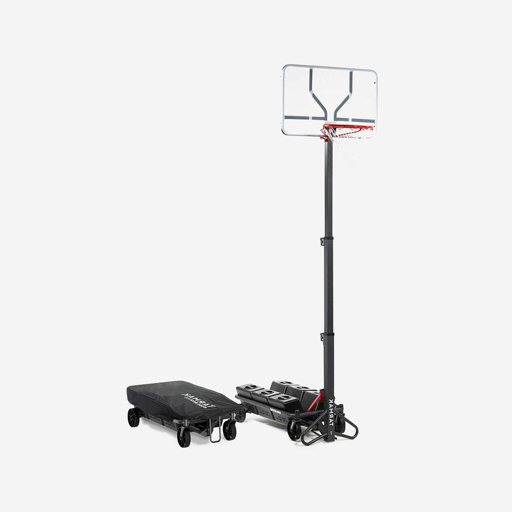 Basketbalový kôš B500 Easy Box skladací s kolieskom nastaviteľný 2,40-3,05 m