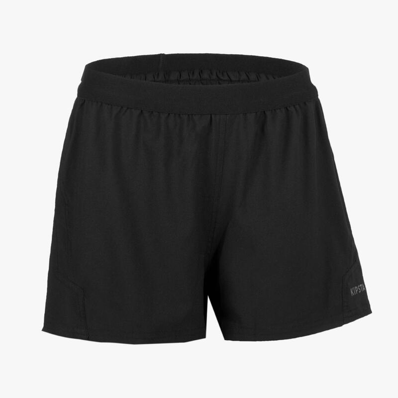 Rugbyshort voor dames R500 zwart