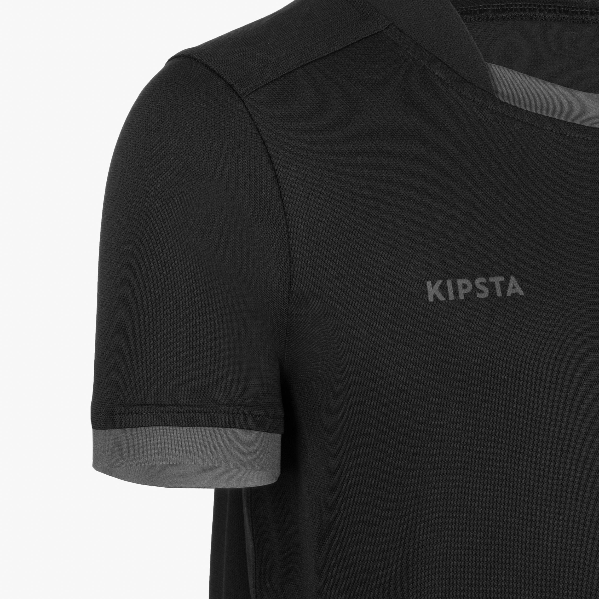 Rugbytrikot Kurzarm R100 Kinder schwarz 3/3
