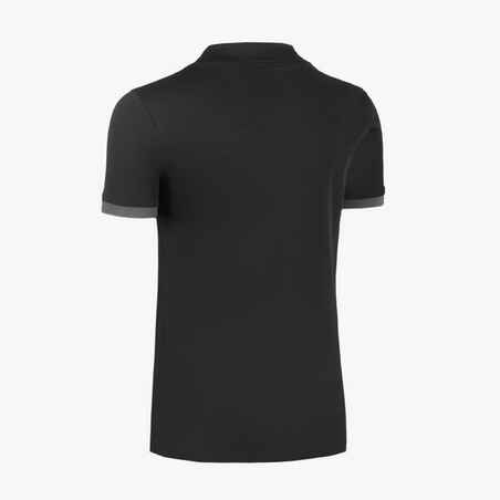 Kids' Short-Sleeved Rugby Shirt R100 - Black