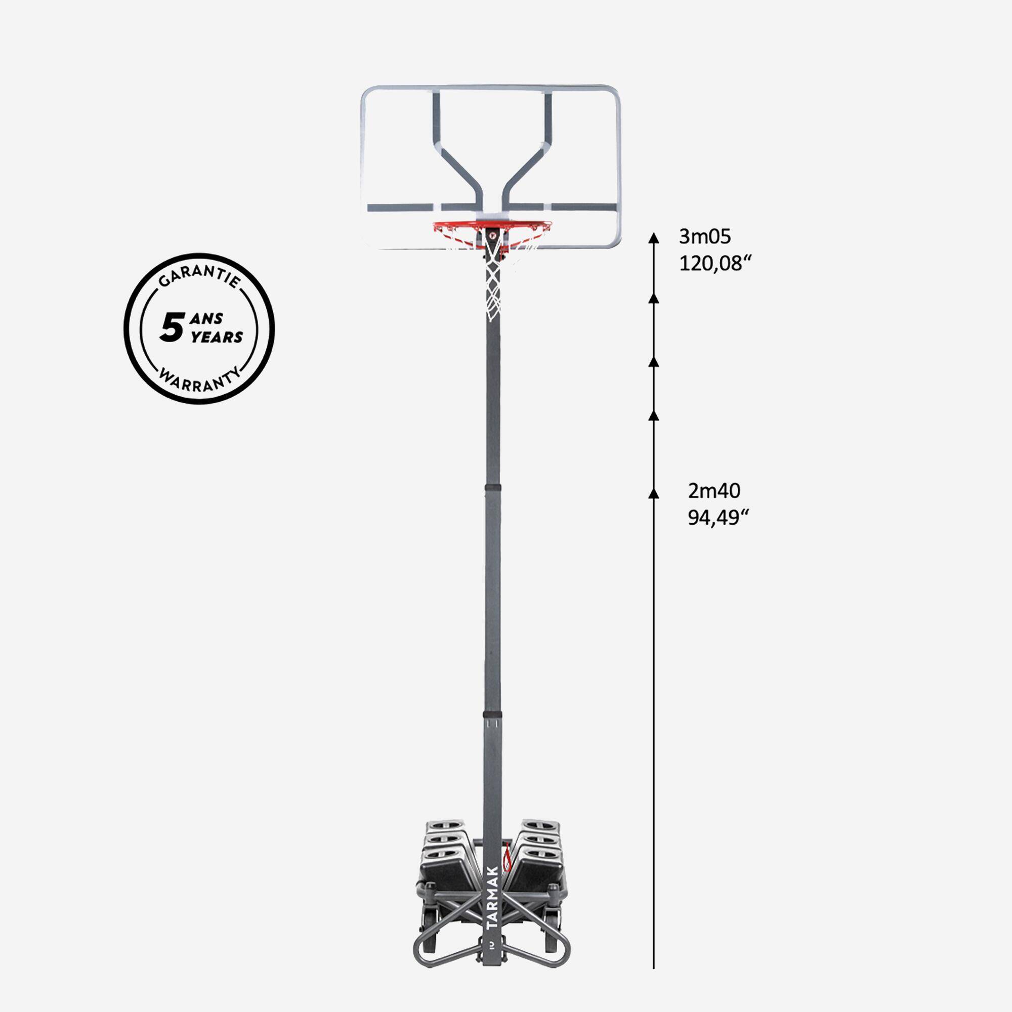 Basketball Hoop Standing Backboard B500 Easy Box Set UP and Store in 1 minute -  4