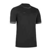 Men's Short-Sleeved Rugby Shirt R100 - Black/Grey