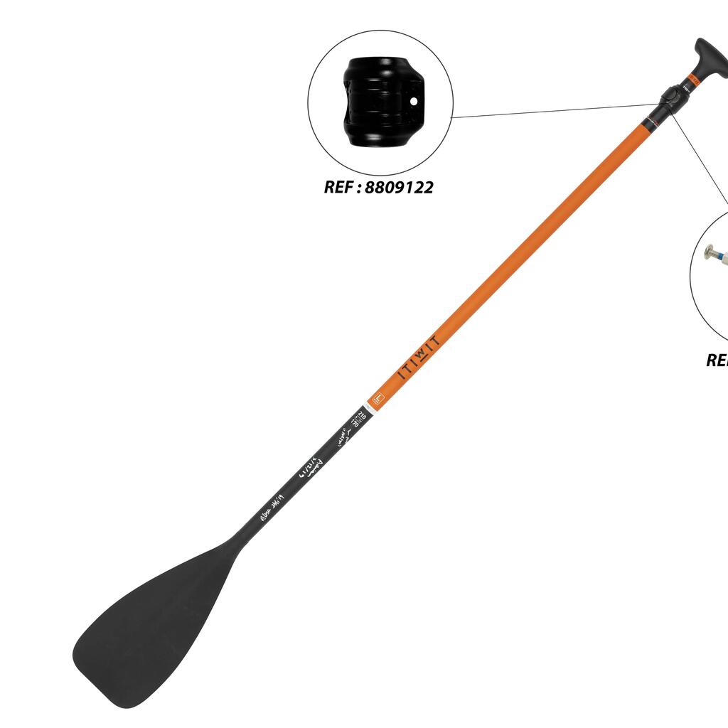 Veslo za SUP, podesivo (170–210 cm) telo od fiberglasa i ugljenika