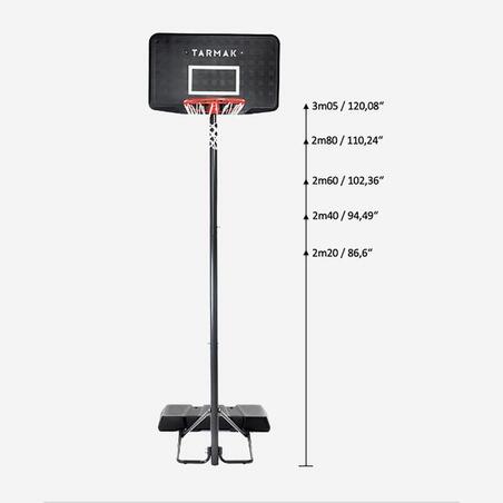 Баскетбольна стійка B100 від 2,20 до 3,05 м чорна