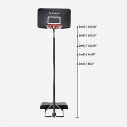 Basketball Hoop with Adjustable Stand (from 2.20 to 3.05m) B100 - Black