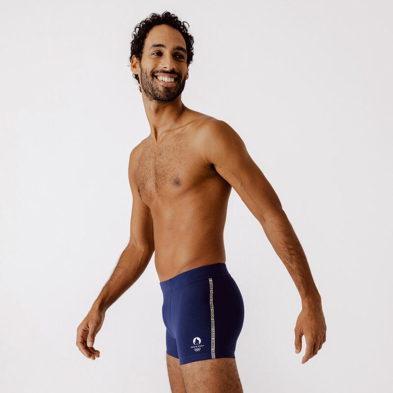 Maillot de Bain Boxer de Natation FITI Bleu Homme PARIS 2024