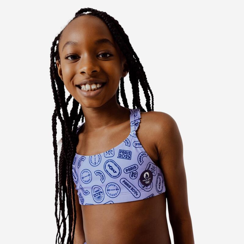 Bas de Maillot de Bain de Natation LILA indigo fille PARIS 2024