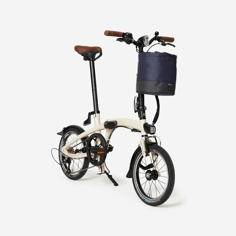 PANIER VÉLO PLIANT COMPACTABLE BLEU 10L AVEC SANGLE DE PORTAGE EPAULE