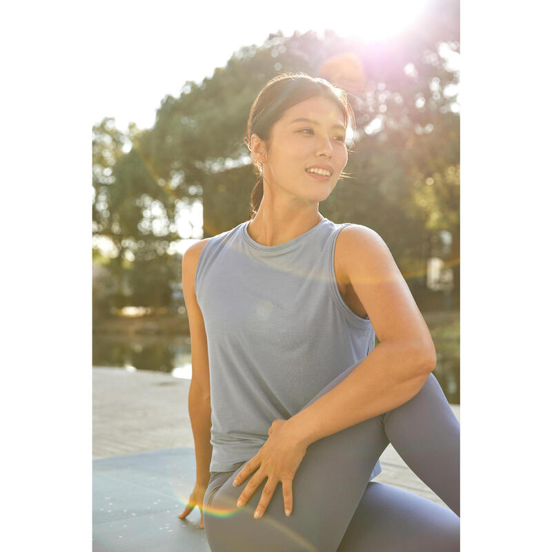 Women's Yoga Silk Tank Top - Blue