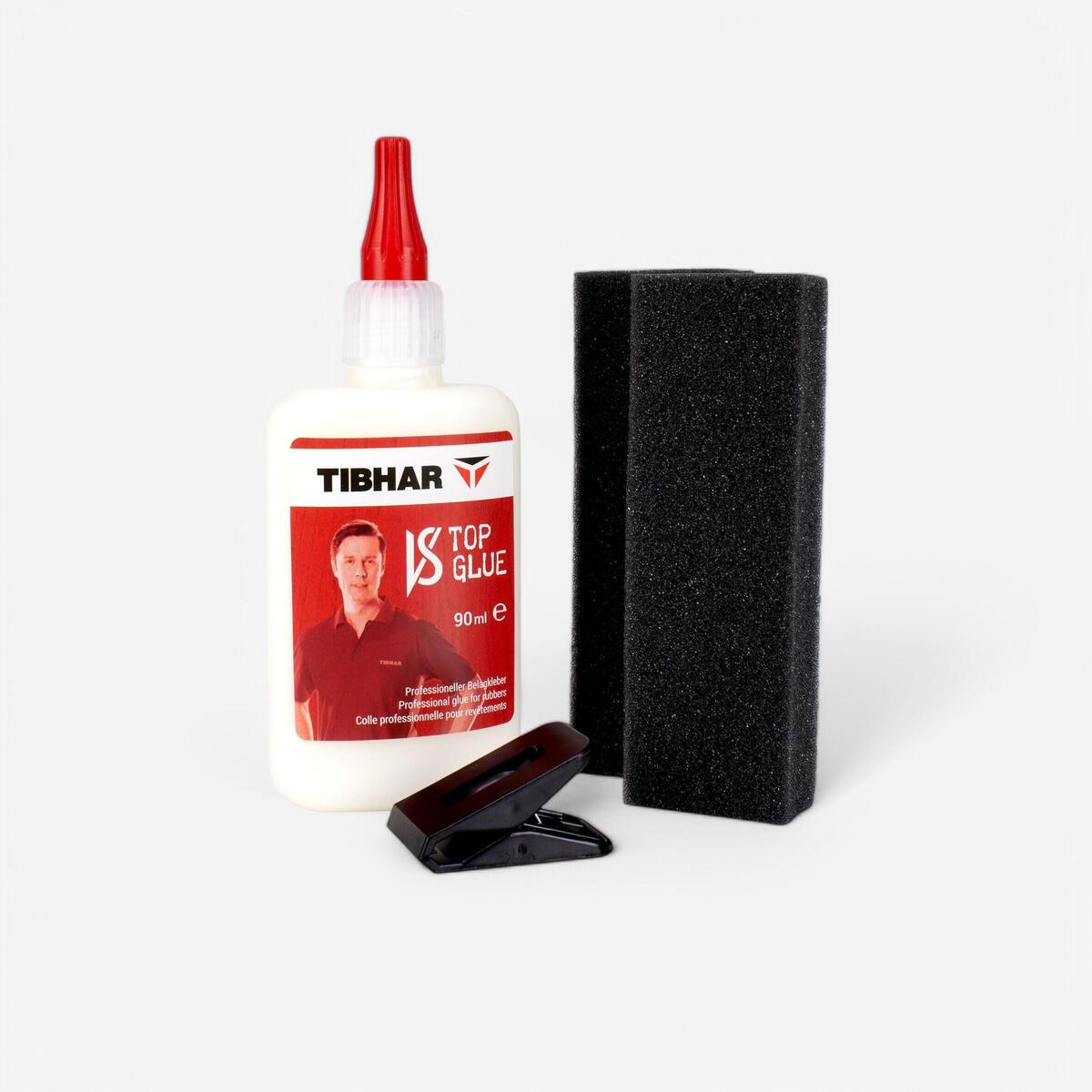 Colle pour revêtements et bois de raquette Tibhar 90 ml + 16 applicateurs