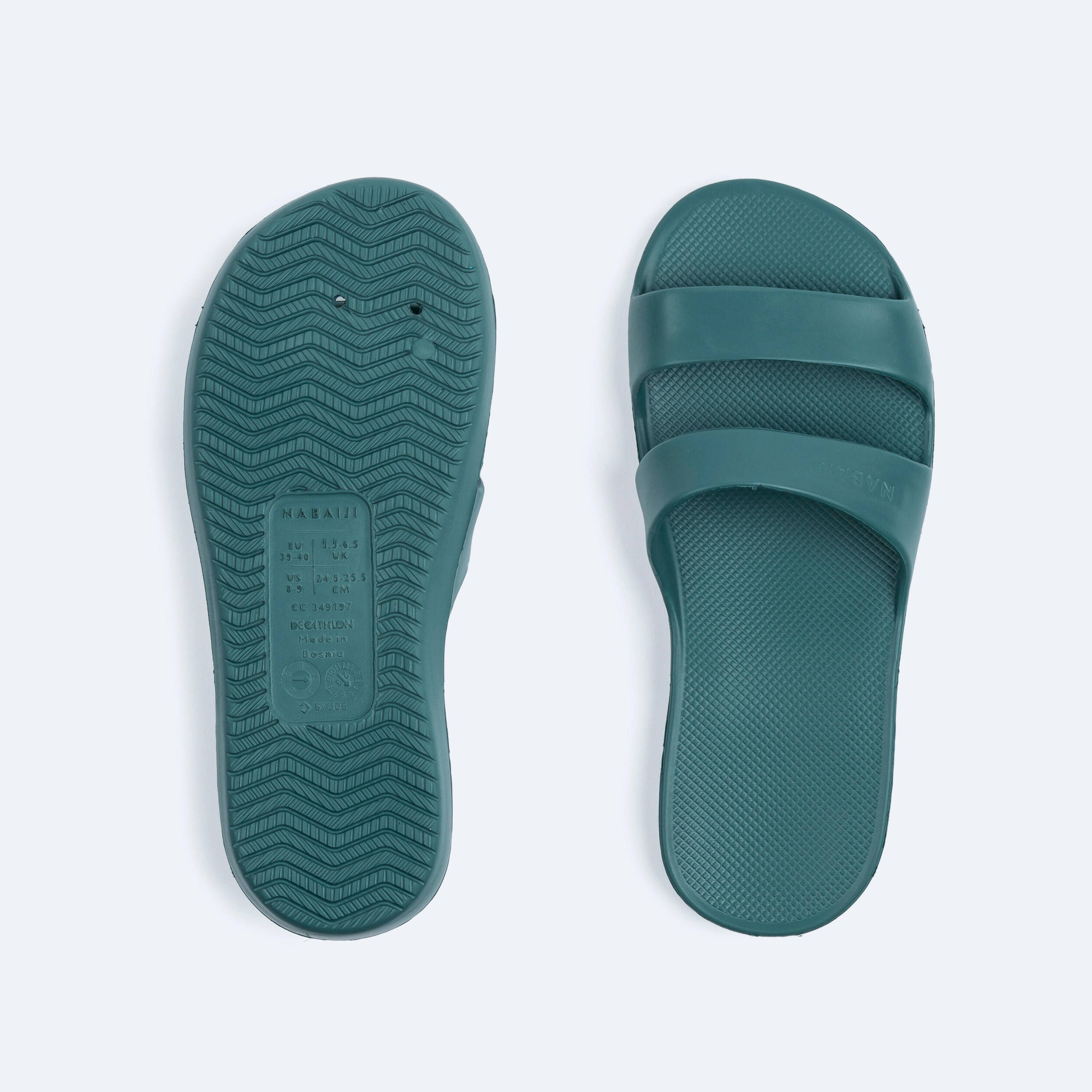 Unisex Pool Sandals flipflops 100 BASIC Green