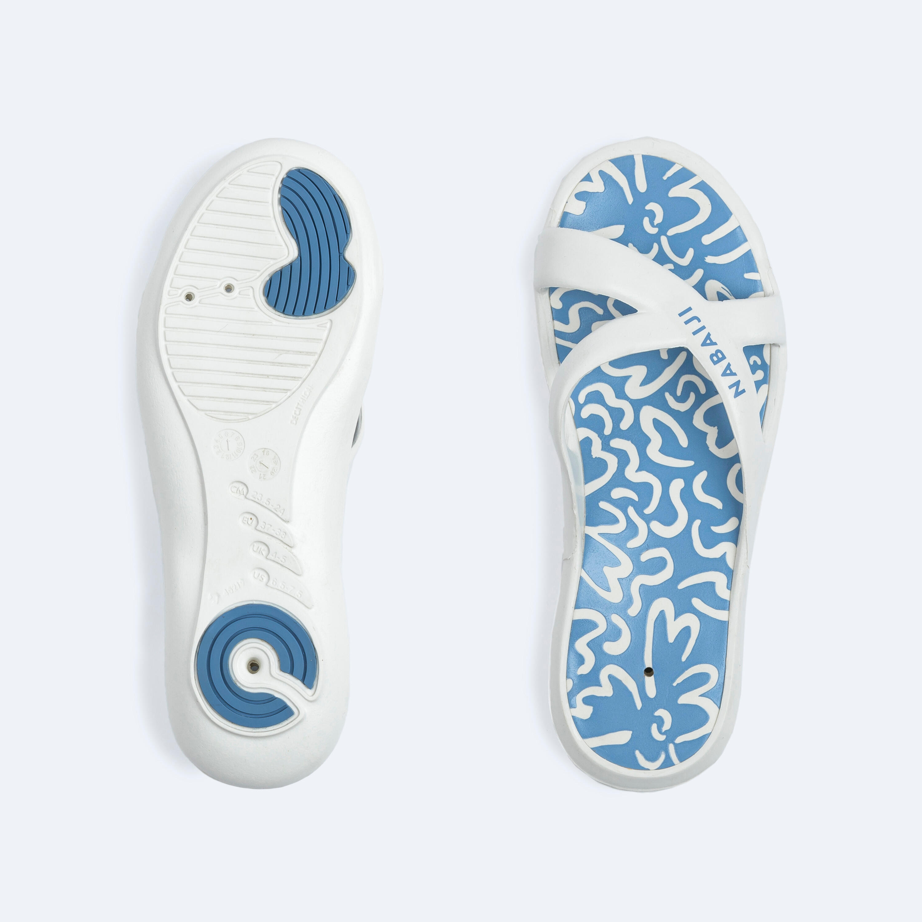 Ciabatte piscina donna SLAP 500 ONDU blu 2/4