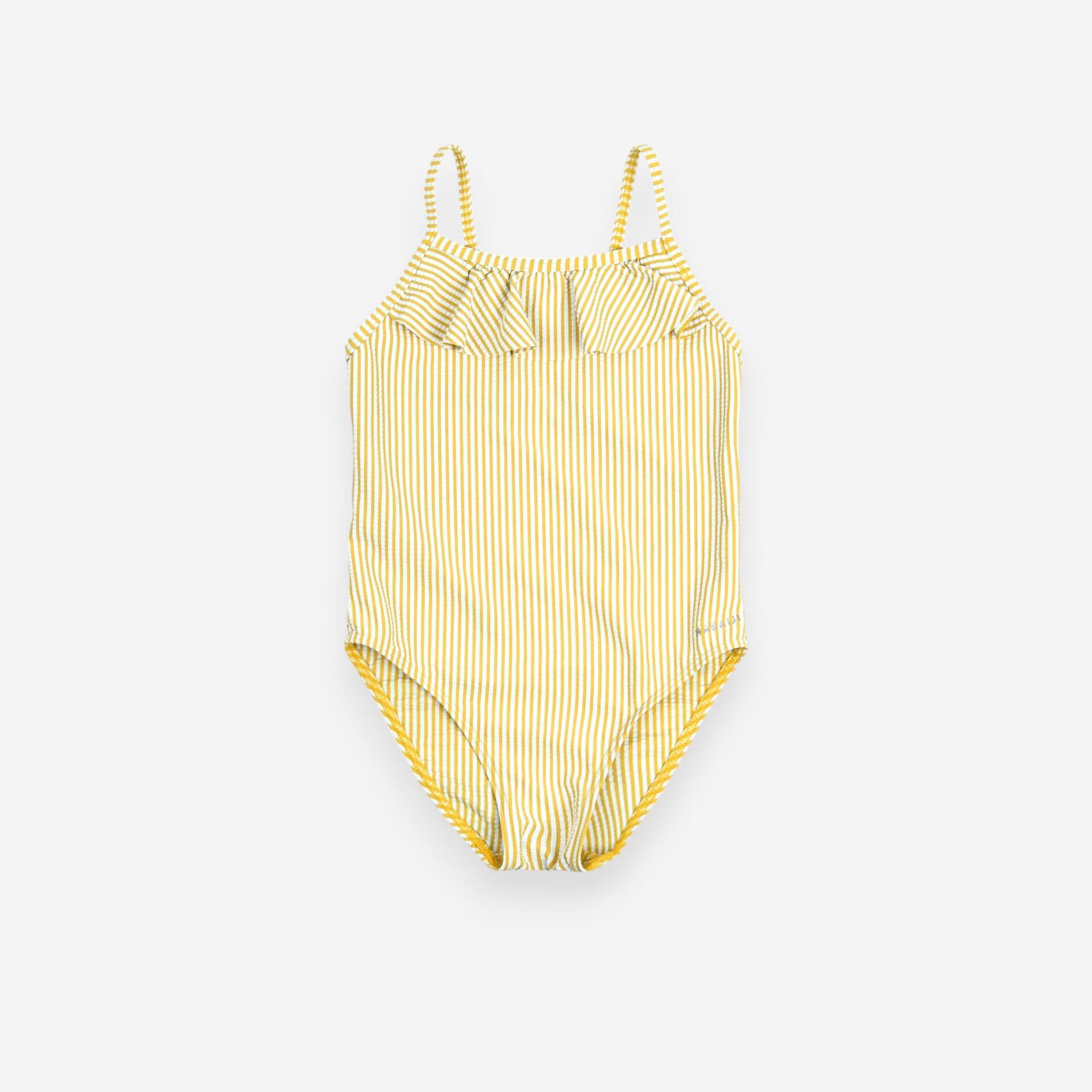 Babyhug Half Raglan Sleeves Legged Swimsuit with Giraffe Print - Yellow main image 1