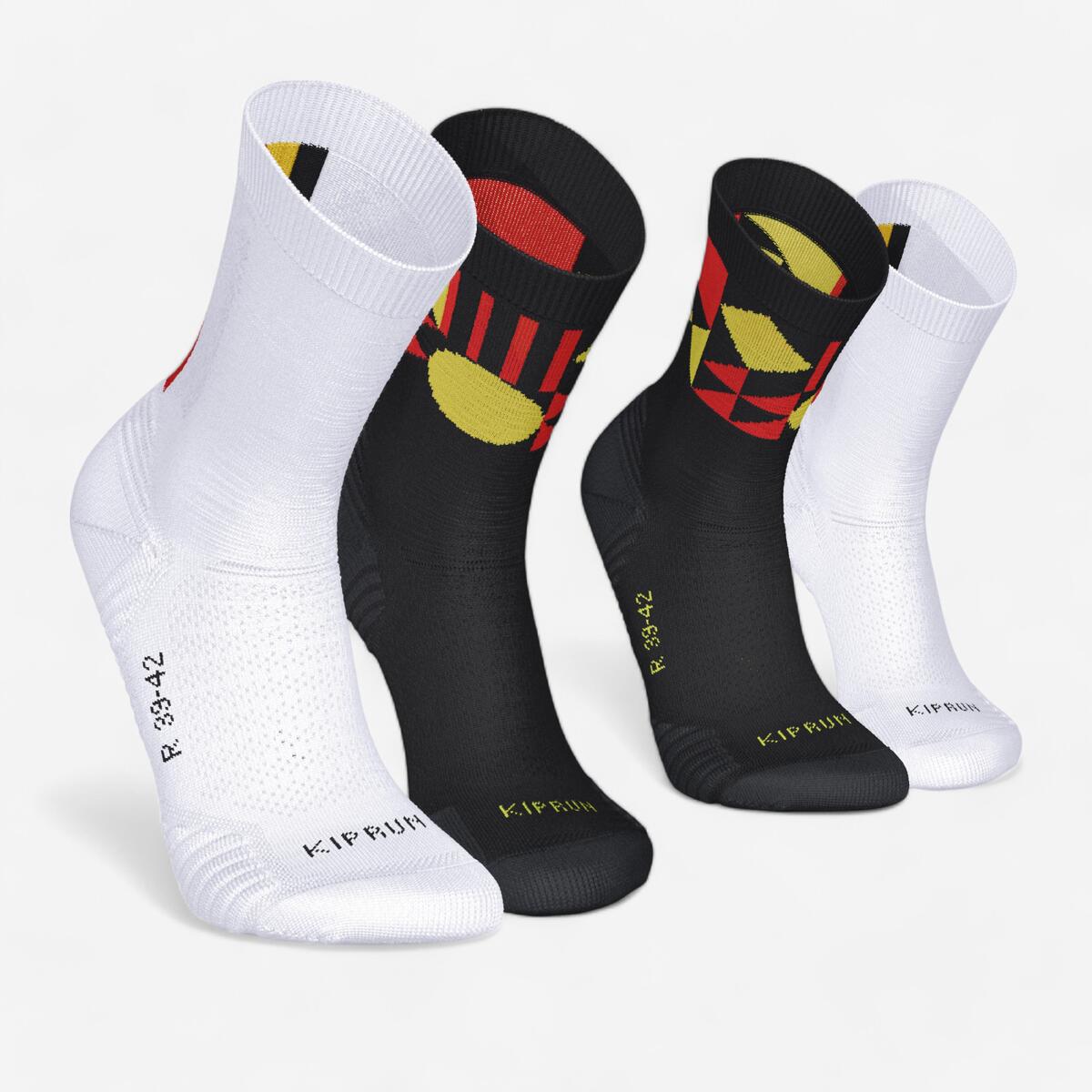 Lot de 2 paires de chaussettes de running run500 epaisses mi-mollet belgique