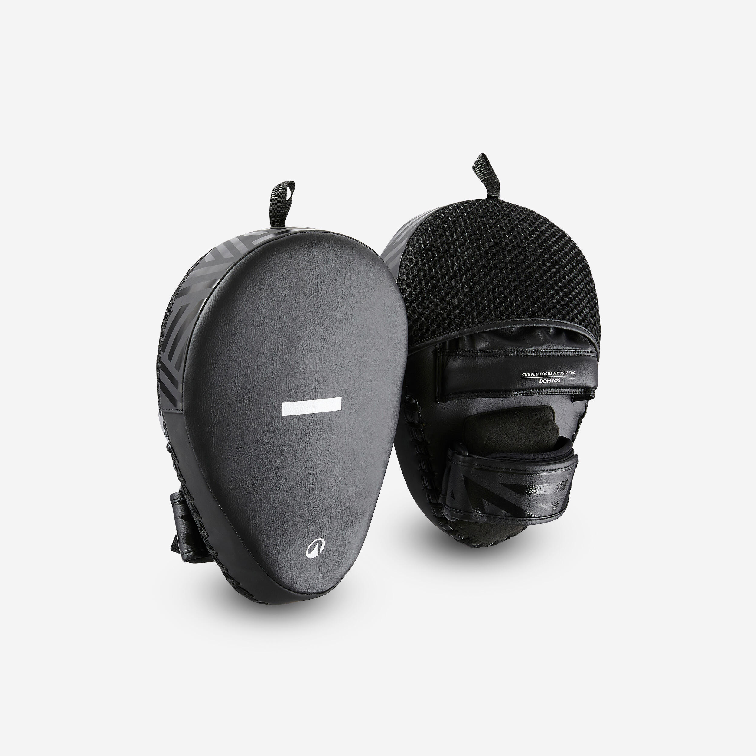 Curved Punch Mitts with Fastener Strap - Black 2/7