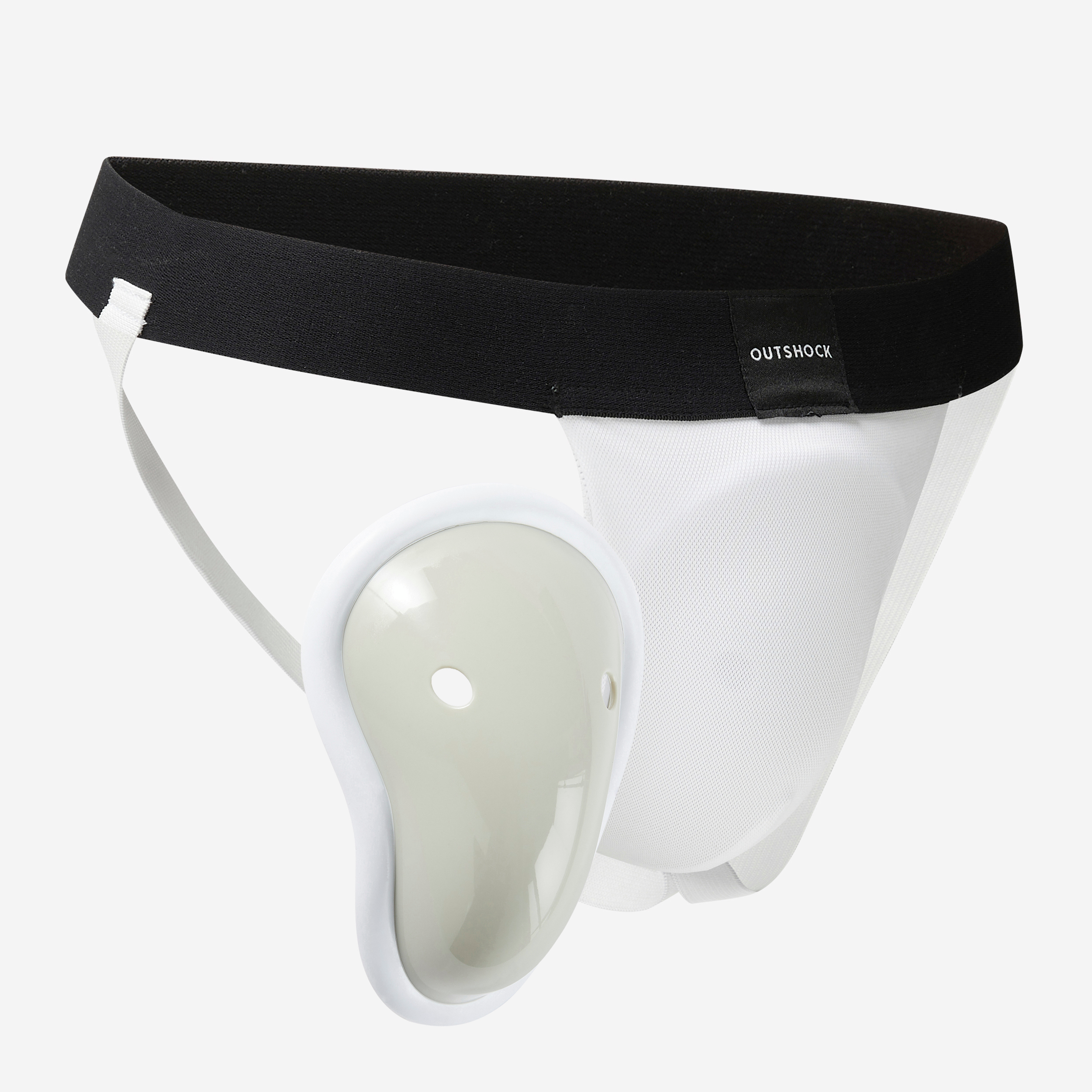 Coquille de protection slipee homme 100 blanc - Boxe - Outshock- Clubs - Entreprises - Collectivités - Associations