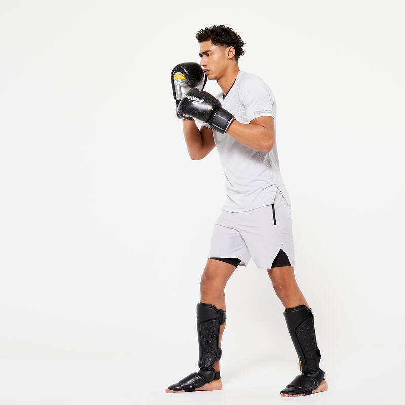 Mănuși de kick-boxing și muay-thai pentru nivel mediu, negru
