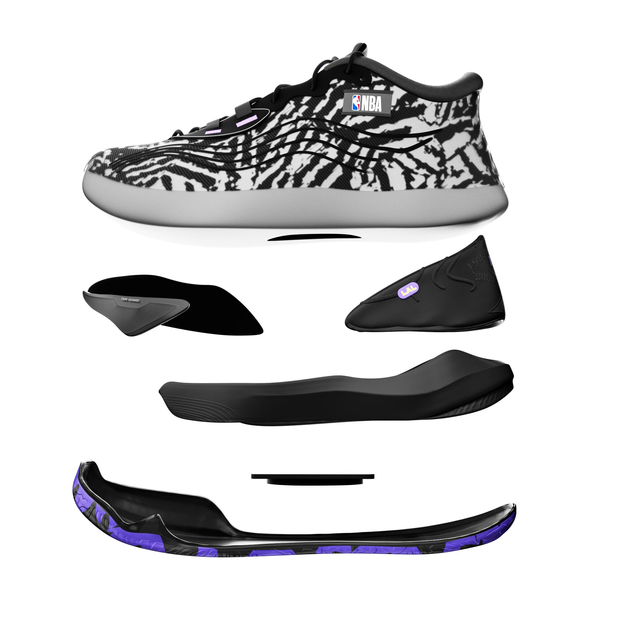 Zapatillas de baloncesto NBA Lakers hombre/mujer -  FAST 900 LOW-1 Negro 3/6