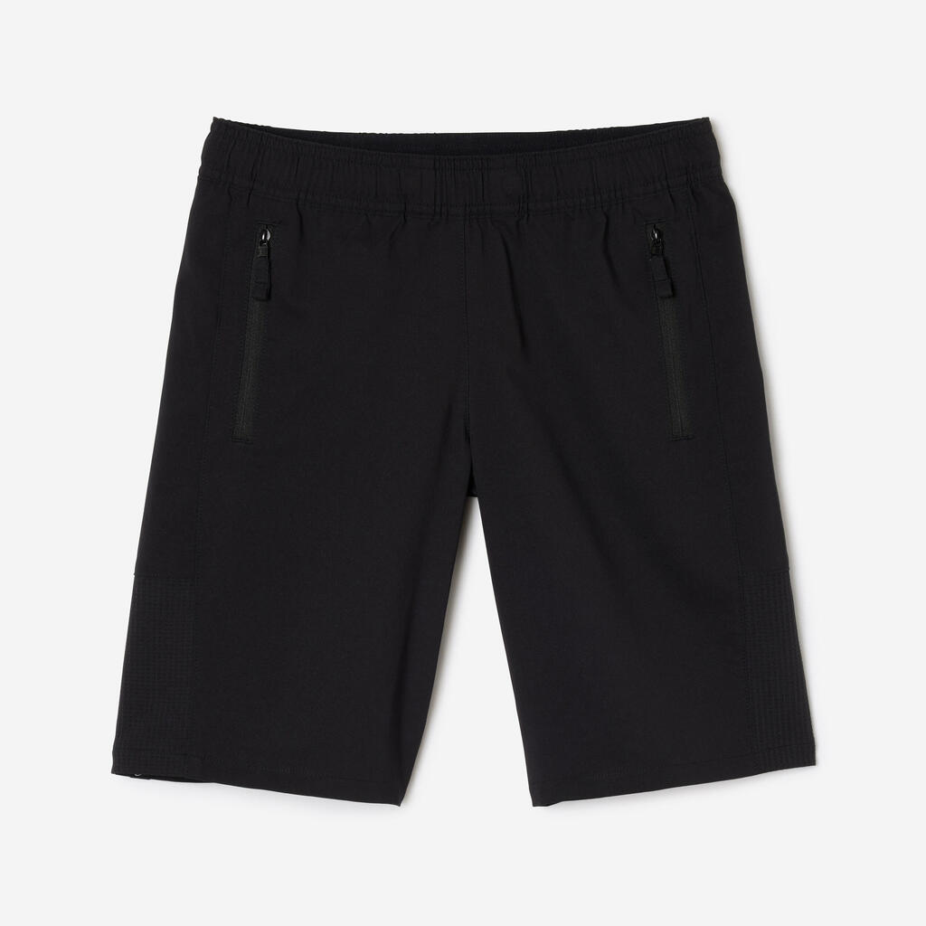 Short multisport respirant enfant, Violet noir Vert fluo