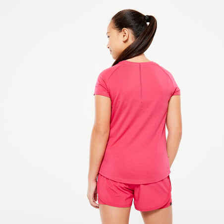 Girls' Breathable T-shirt S500 - Oleander Pink