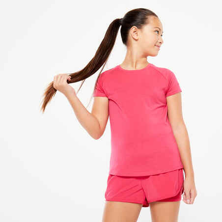 Girls' Breathable T-shirt S500 - Oleander Pink