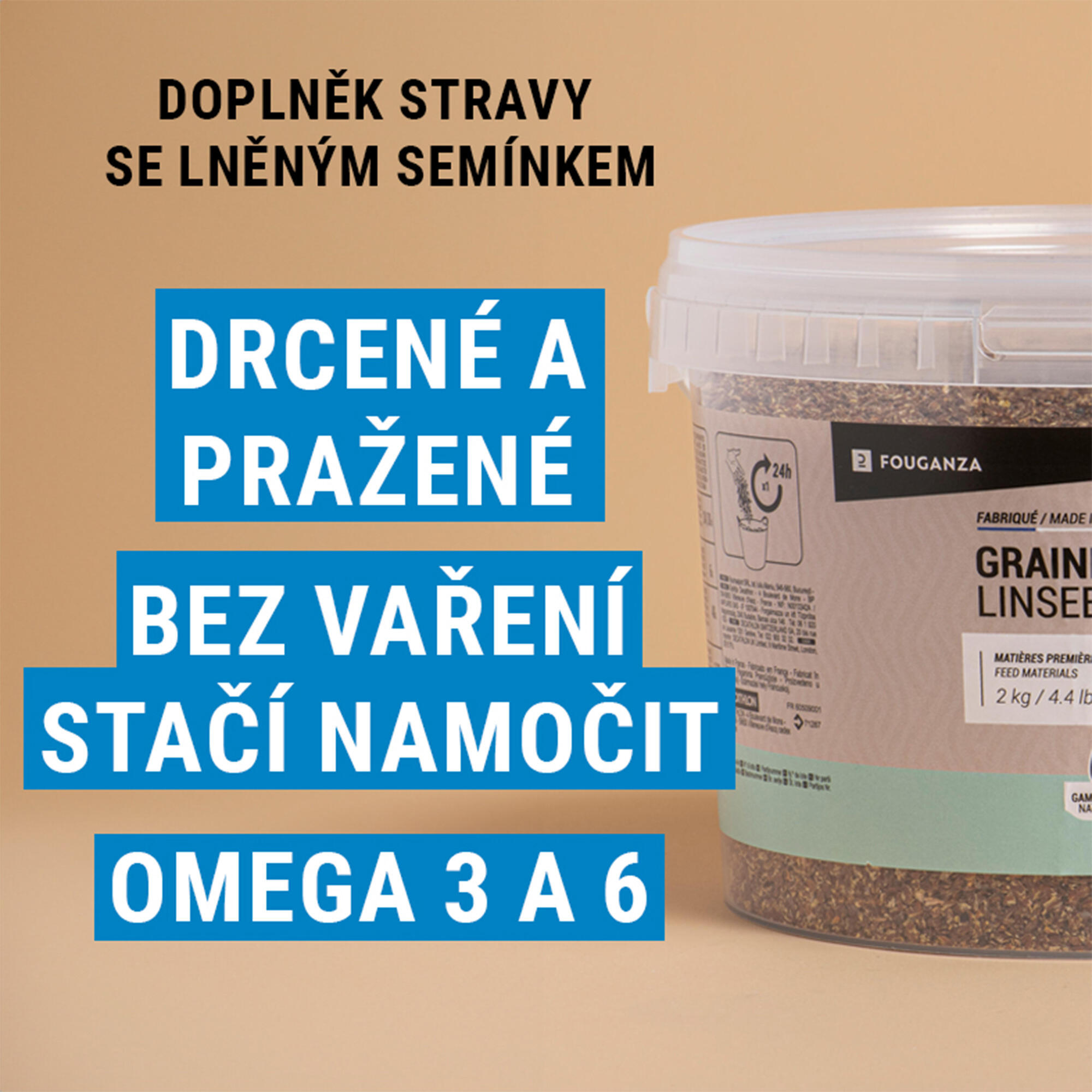 Doplněk stravy pro koně a poníky se lněným semínkem 2 kg 2/4