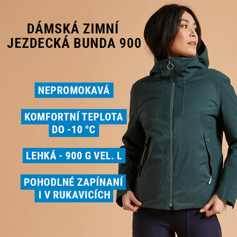 Dámská zimní jezdecká bunda 900 zelená 