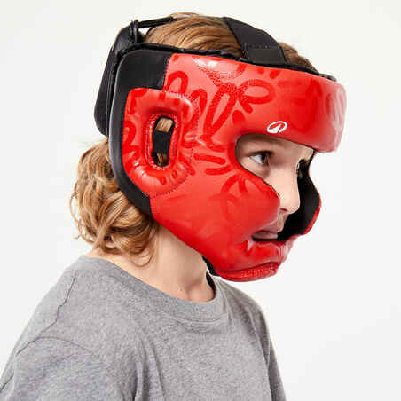 Casco de boxeo para Niños Outshock 100 rojo